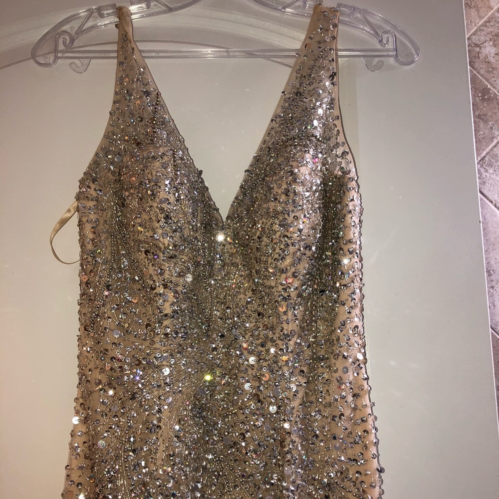 Cream gemmed prom dress!